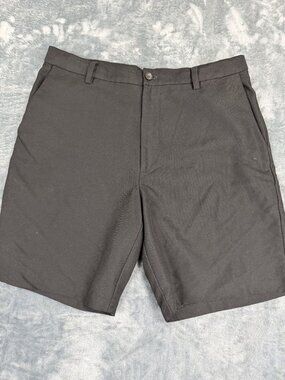 Chaps Mens Black Flat Front Shorts Size 34 Cotton Blend Casual Lightweight